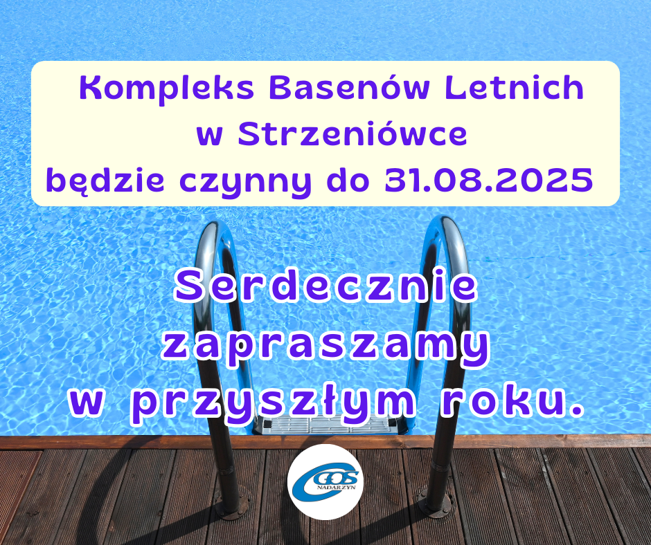 Informacja o zbliżającym się terminie zamknięcia kompleksu basenów letnich